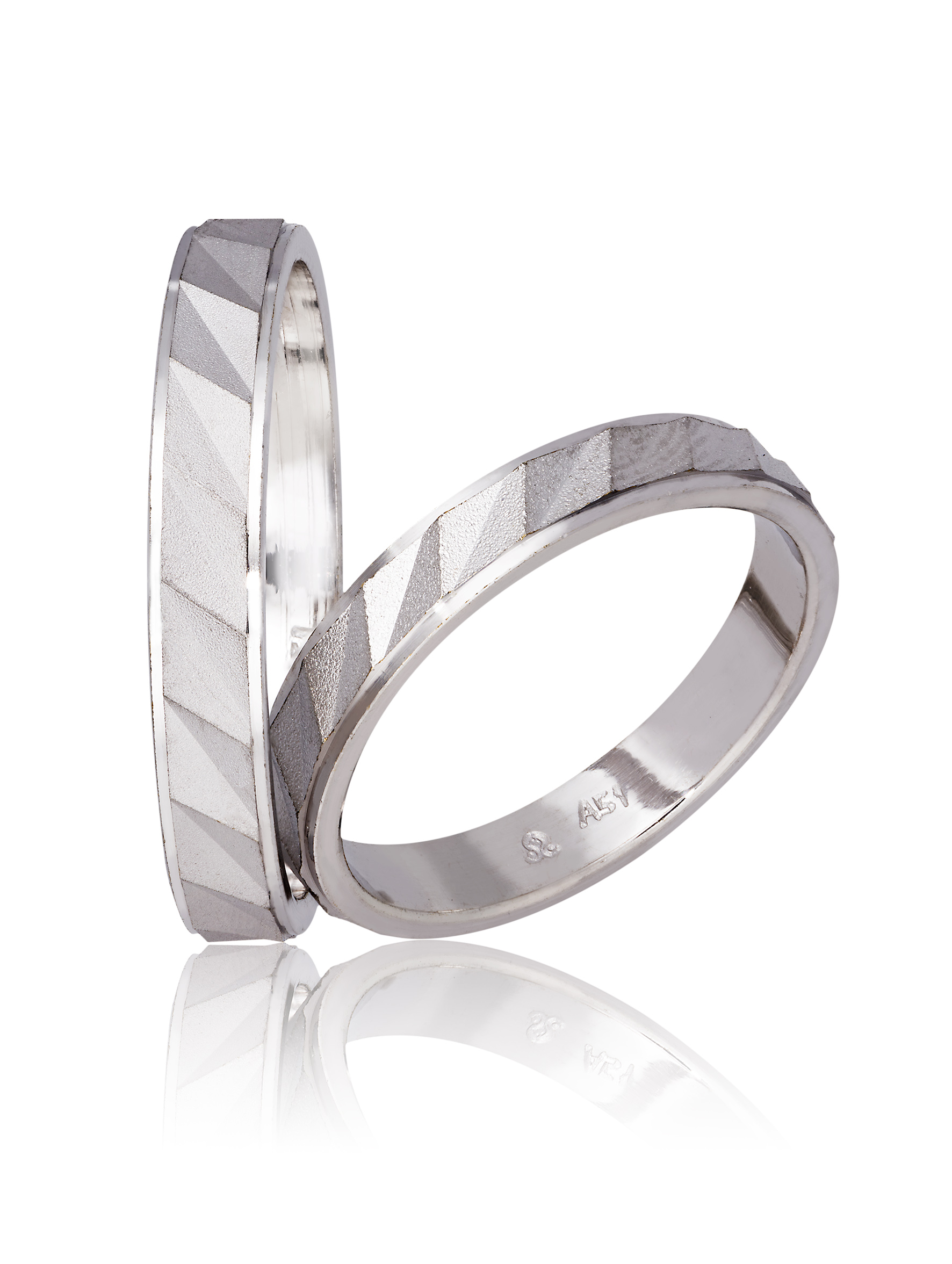 White gold wedding rings 3.6mm (code 754)